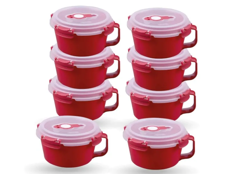 Sale Bestlivings Frischhaltebox 0,85L Frühstücksschale Im Set Rot 8er Pack