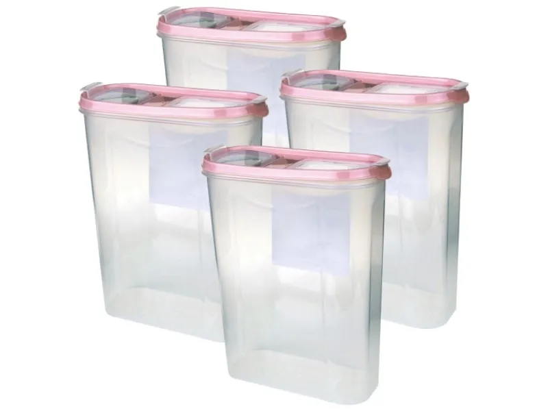 Bestlivings Frischhaltebox Schüttdose 2,8 Liter 4er Pack Altrose