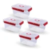 Bestlivings Frischhaltebox 1,5L Lunchbox Im Set Rot 4er Pack< Vorratsdosen|Vorratsbehälter