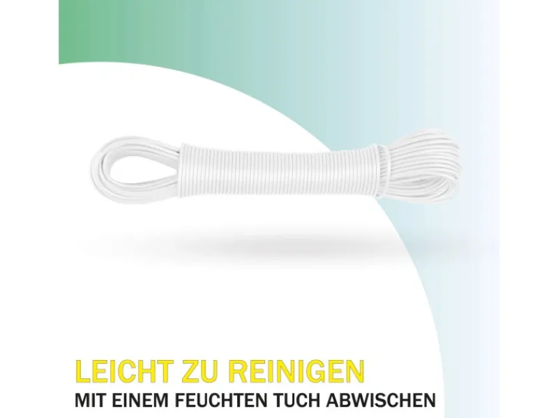 Bestlivings Wäschetrockner<Wäscheleine 20 Meter x 2,2 mm 2er Pack Weiß