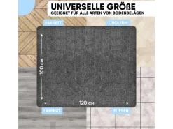 Björn&Schiller Bodenschutzmatte Plastik 100 x 120 cm Kratzschutz Schreibtischunterlage< Küchenhelfer