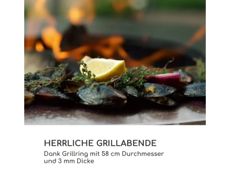 Schneidebretter<Blumfeldt Savage 2.0 Wide Feuerschale Grill Bambus-Schneidebrett Wetterschutz Braun