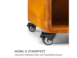 Schneidebretter<Blumfeldt Savage 2.0 Wide Feuerschale Grill Bambus-Schneidebrett Wetterschutz Braun