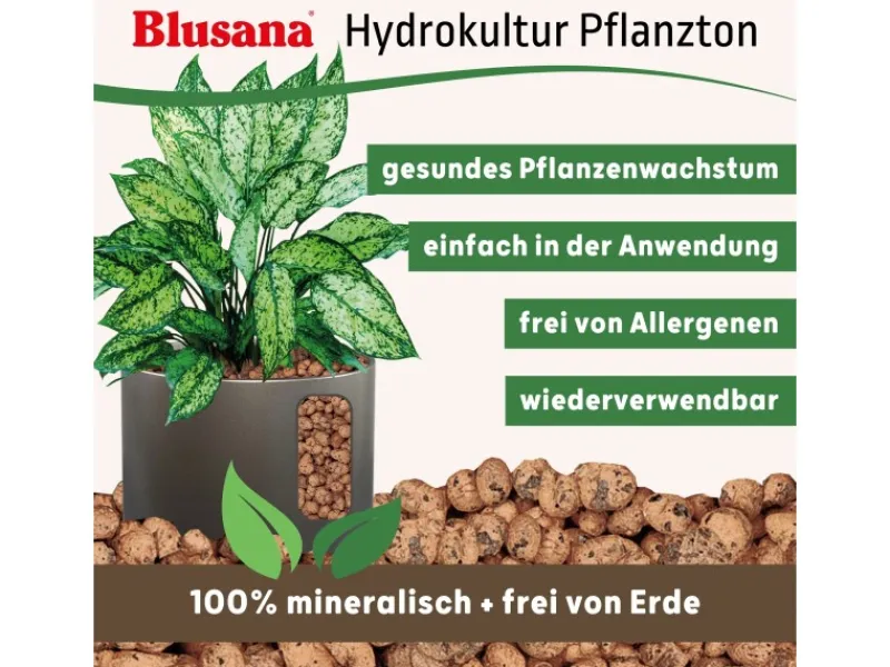 Blusana Blähton Pflanzsubstrat Pflanzton grobe Körnung 8-16 mm 25 l< Töpfe