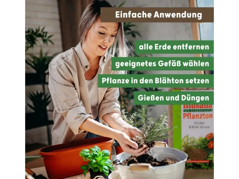 Blusana Blähton Pflanzsubstrat Pflanzton grobe Körnung 8-16 mm 25 l< Töpfe