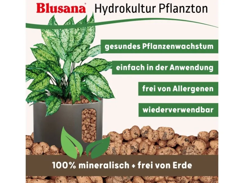 New Blusana Blähton Pflanzsubstrat Pflanzton grobe Körnung 8-16 mm 50 l