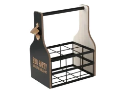 Boltze Küchenhelfer<Flaschenträger Grillhouse 2-fach Sortiert 33 cm x 18 cm x 29 cm Natur
