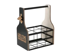 Boltze Küchenhelfer<Flaschenträger Grillhouse 2-fach Sortiert 33 cm x 18 cm x 29 cm Natur