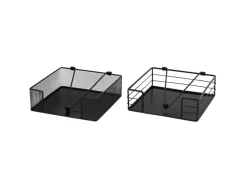 Boltze Serviettenhalter Boran 2-fach Sortiert 6 cm x 19 cm x 19 cm Schwarz< Küchenhelfer