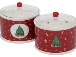 Boltze Xmas Vorratsdose Delight 2-fach sortiert Rot-Weiß< Vorratsdosen