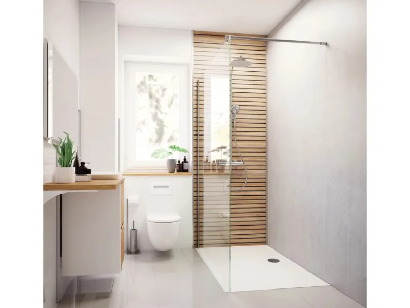 Best Breuer Duschrückwand Scandi Holzdekor Aluminium 100 cm x 255 cm