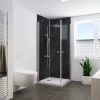 Breuer Duschrückwand Seidenmatt Marmor Schwarz-Kupfer 100 cm x 255 cm< Küchenrückwände