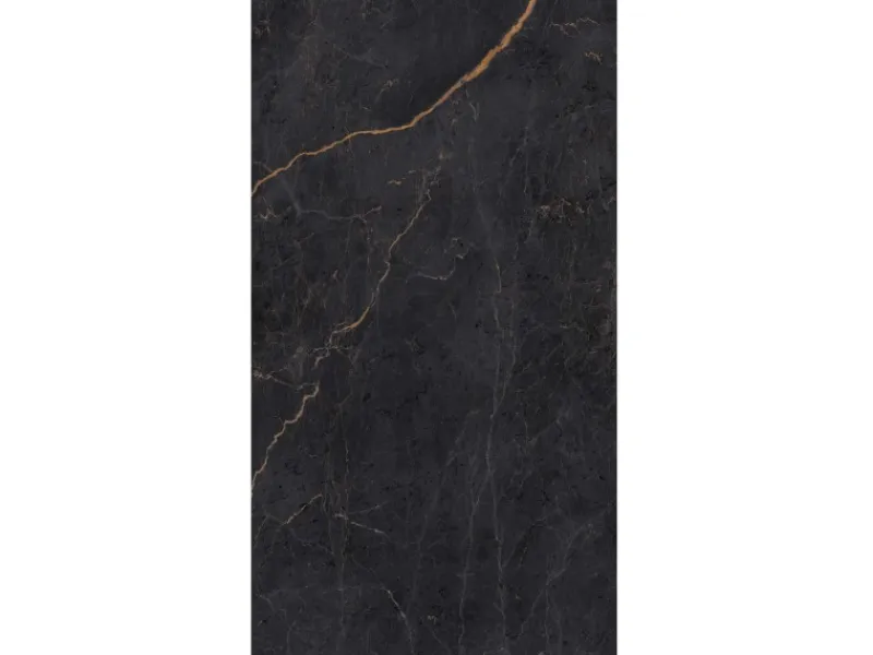 Breuer Duschrückwand Seidenmatt Marmor Schwarz-Kupfer 100 cm x 255 cm< Küchenrückwände