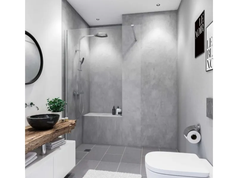 Breuer Küchenrückwände<Duschrückwand Soft-Touch Seidenmatt Quick 72 Beton-Optik Grau 150x255 cm