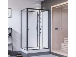 Sale Breuer Komplettdusche Anschlag Rechts 120 cm x 80 cm Schwarz Matt