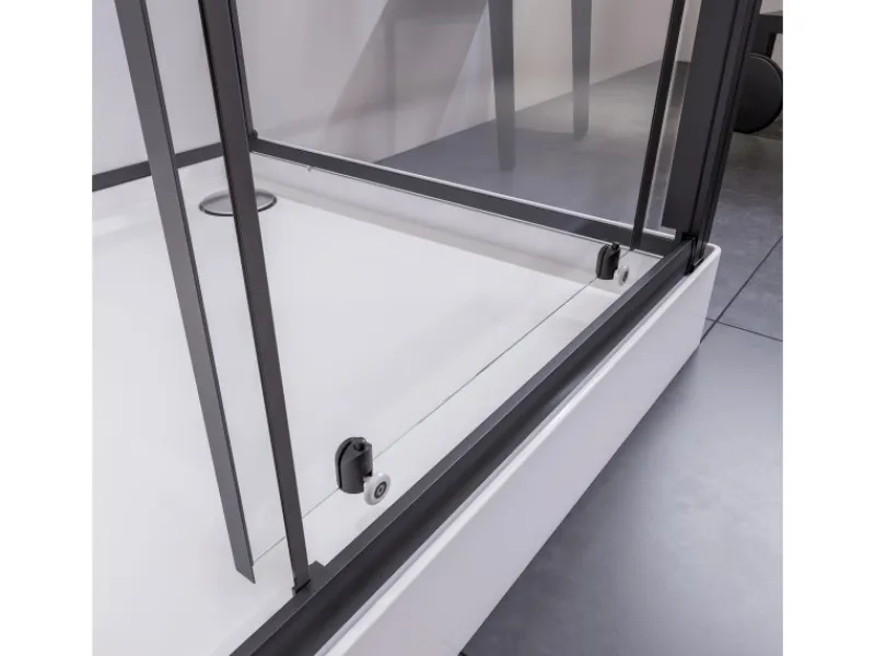 Breuer Einhebelmischer<Komplettdusche Anschlag Links 120 cm x 80 cm Schwarz Matt