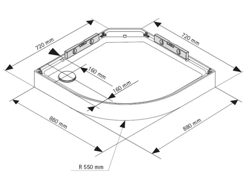 Sale Breuer Runddusche Schiebetür Rückwände 200 cm x 90 cm