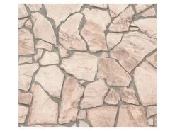 Bricoflor BruchsteinTapete inBeige Grau 3D Tapete inSteinoptik Selbstklebend für Wohnzimmer und Küche NatursteinVliestapete als Panel< Töpfe