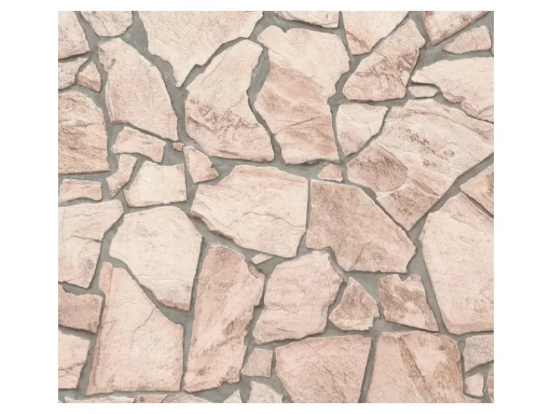 Bricoflor BruchsteinTapete inBeige Grau 3D Tapete inSteinoptik Selbstklebend für Wohnzimmer und Küche NatursteinVliestapete als Panel< Töpfe