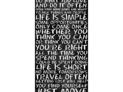Best Bricoflor Spruch Tapete aus Vinyl Selbstklebende Panel Wandtapete mit Sprüchen in Tafel Optik Vinyltapete Selbstklebend in Schwarz Weiß für Küche