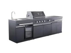 Discount Buschbeck Outdoorküche King Range 112 cm x 282 cm x 58 cm Schwarz