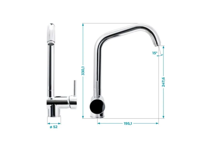 Calmwaters Küchenarmatur Honest Extra Chrom Vorfensterarmatur Abnehmbar 12PZ5070< Zubehör Für Küchenarmatur|Einhebelmischer