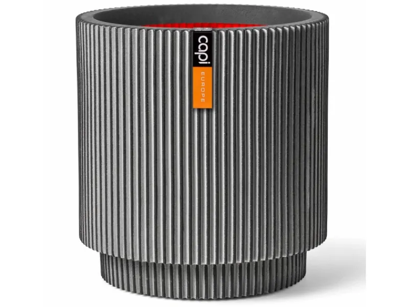 Best Capi Pflanzgefäß Zylinder Groove Ø 43,5 cm x 46 cm Anthrazit