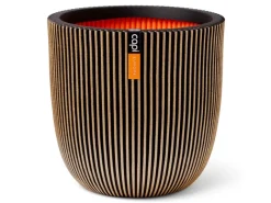 Capi Pflanztopf Kugel Groove Ø 43 cm x 41 cm Gold-Schwarz< Töpfe