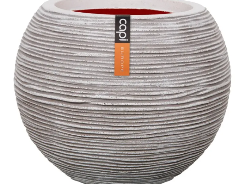Capi Pflanztopf Nature Rib Kugel niedrig Riffel Ø 40 cm x 32 cm< Töpfe