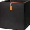 Capi Pflanztopf Smooth viereckig 50 cm x 50 cm x 50 cm Schwarz< Töpfe