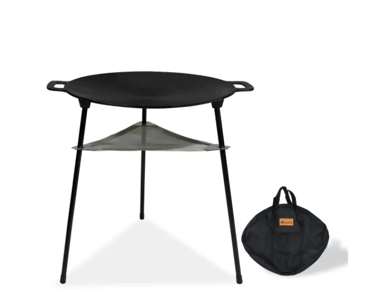 CCLIFE BBQ Grillpfanne Koreanische aus Gusseisen Runde Grillplatte Durchmesser 40cm< Pfannen