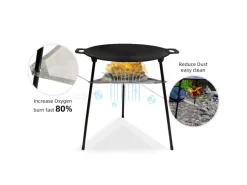 CCLIFE BBQ Grillpfanne Koreanische aus Gusseisen Runde Grillplatte Durchmesser 40cm< Pfannen