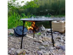 CCLIFE BBQ Grillpfanne Koreanische aus Gusseisen Runde Grillplatte Durchmesser 40cm< Pfannen