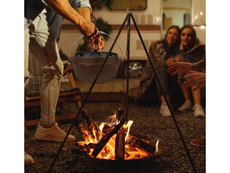Sale CCLIFE Dutch Oven Set 5,7L Gusseisen Grilltopf mit Feuertopf Ohne Beine