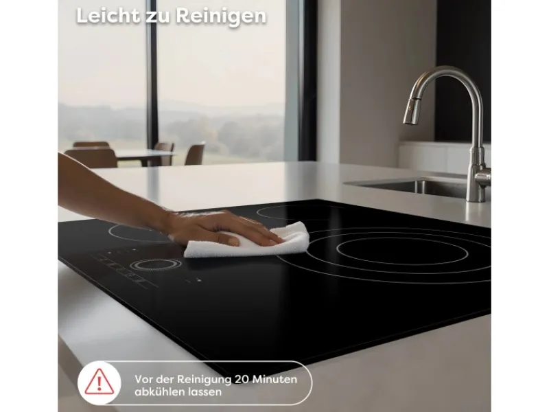 Outlet CDV Glaskeramik-Kochfeld 60 cm 3 Zonen 9 Stufen 5700 W CDVER573