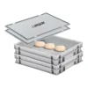 PROREGAL Vorratsdosen<CHEFGASTRO SuperSparSet 2 x Pizzaballenbox Mit 2 x Deckel HxBxT 8,5 x 30 x 40 cm 9 Liter Teigwanne Für Pizzateig Sstapelbare Pizzabox