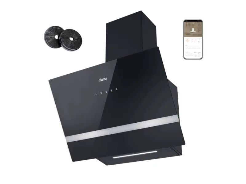 New CIARRA Dunstabzugshaube 60 cm 650 m³/h A+++ Kopffrei WIFI-APP Touch Control VM6736HB