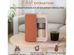 CIARRA Espressomaschine Tragbare Kaffeemaschine 3 Temperatur 15 Bar für Camping Reise CBPCM551-P< Kaffeemaschinen