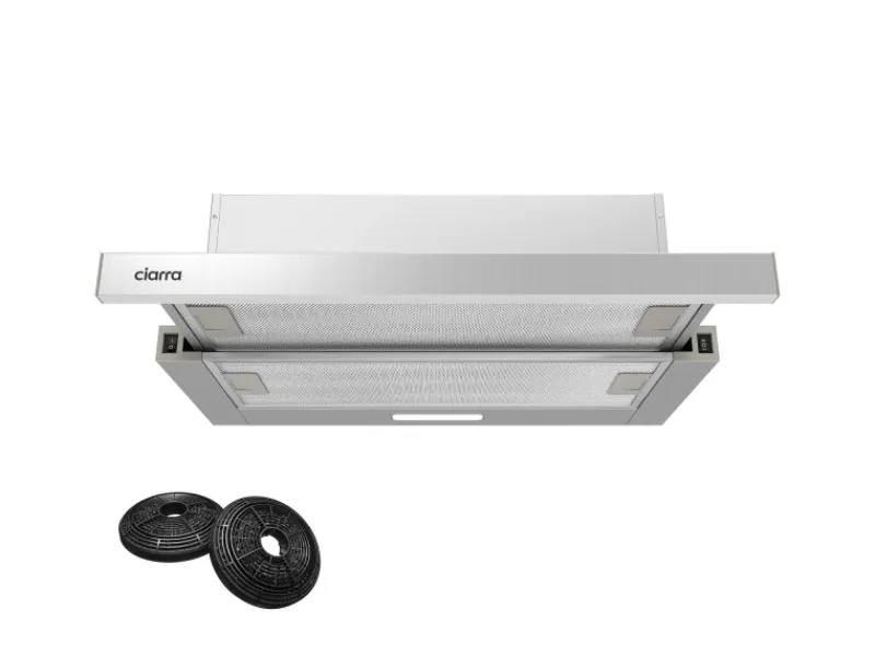 Outlet CIARRA Flachschirmhaube 60 cm 370 m³/h A++ Unterbau Abzugshaube VM6906DS