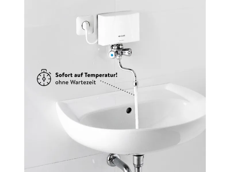 Clage Kleindurchlauferhitzer M3/SMB inkl. Armatur Hydraulisch 3,5 kW< Durchlauferhitzer|Einhebelmischer