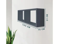 Küchenregale<Coemo TRAUMMÖBEL Wandregal COMPACT aus Holz mit 2 Fächern in Anthrazit