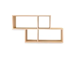 Küchenregale<Coemo Wandregal Ernie Natur 100x20x53cm aus Holz Mit 4 Fächern