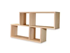 Küchenregale<Coemo Wandregal Ernie Natur 100x20x53cm aus Holz Mit 4 Fächern