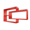 Küchenregale<Coemo Wandregal KARO 104x20x59cm aus Holz in Rot Wandregal KARO 104x20x59cm aus Holz in Rot