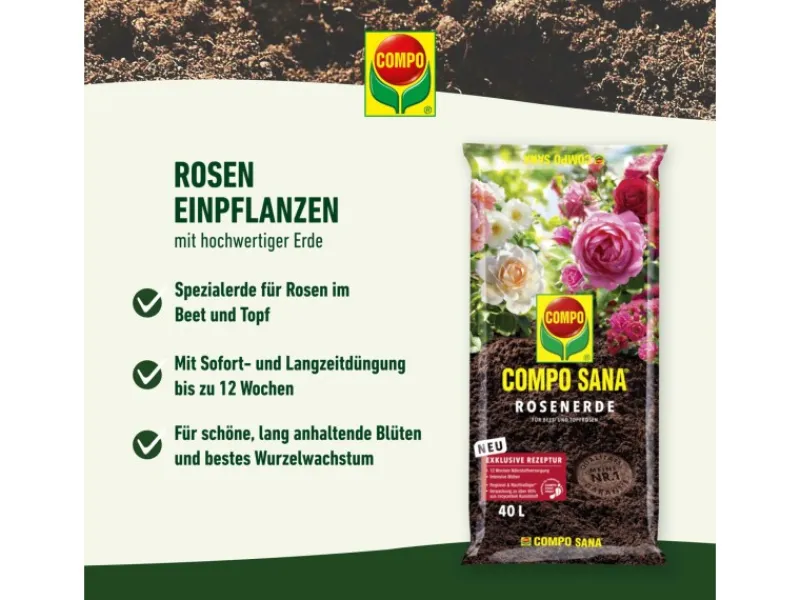Compo Sana Rosenerde 1 x 40 l< Töpfe