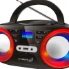 Best CYBERLUX CL-810 CD-Player mit LED-Discolichter CD/MP3/USB Radio Schwarz/Rot