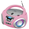Best CYBERLUX CL-910 CD-Player mit LED-Discolichter CD/MP3/USB Radio Pink