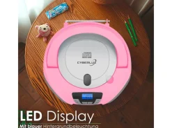 Best CYBERLUX CL-910 CD-Player mit LED-Discolichter CD/MP3/USB Radio Pink