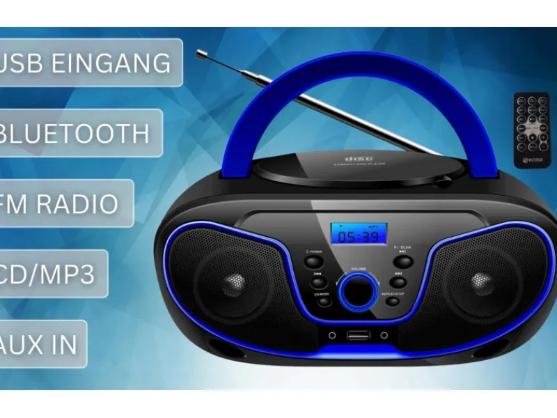 CYBERLUX Haushaltsgeräte<CL-2200 CD-Player mit Fernbedienung Tragbar Blau