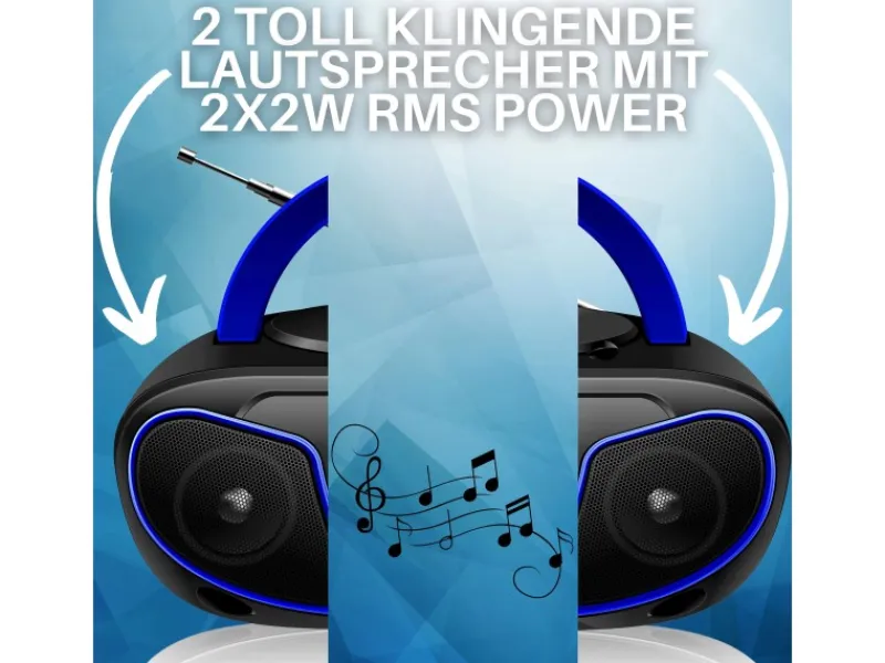 CYBERLUX Haushaltsgeräte<CL-2200 CD-Player mit Fernbedienung Tragbar Blau